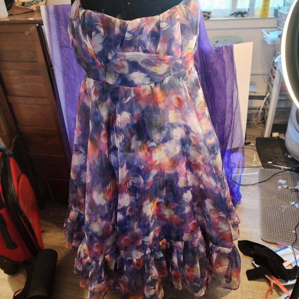 Floral layered tulle ruffle gown XXL